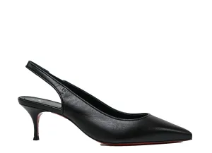 Christian Louboutin Women's Black Leather Slingback Kate55 40% OFF