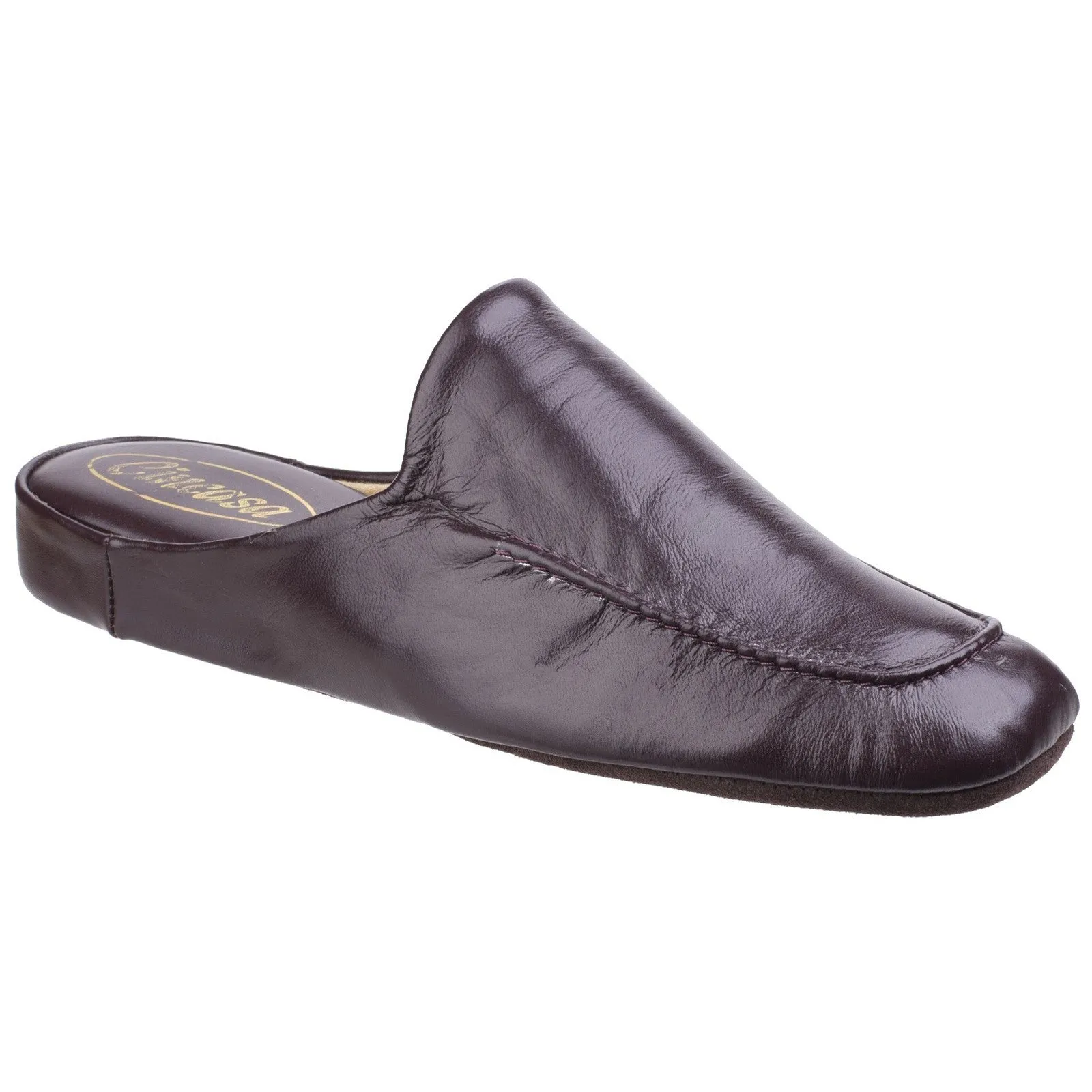 Cincasa Carlos Men's Mule Slippers Comfortable Leather Slip-On House Shoes, Soft Cushioned Insole, Durable Sole, Classic Design for Indoor Wear