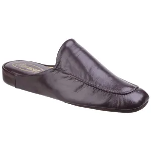 Cincasa Carlos Men's Mule Slippers Comfortable Leather Slip-On House Shoes, Soft Cushioned Insole, Durable Sole, Classic Design for Indoor Wear