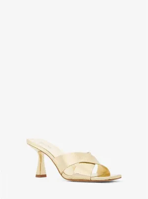 Clara Metallic Snake Embossed Leather Mule