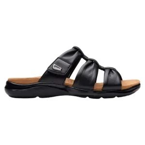 Clarks Kitly Slide Black Leather Sandal (Women's)