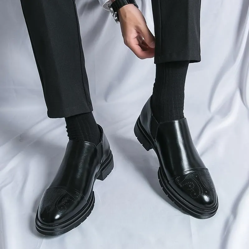 Classic Men's Dress Shoes Mens Modern Fashion Slip On Oxfords Men Business Casual Derby Shoes