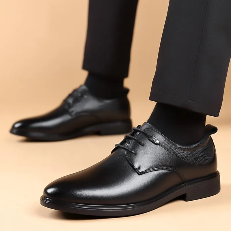 Classic Men's Leather Dress Shoes Mens Lace-Up Lightweight Casual Walking Oxfords Shoes