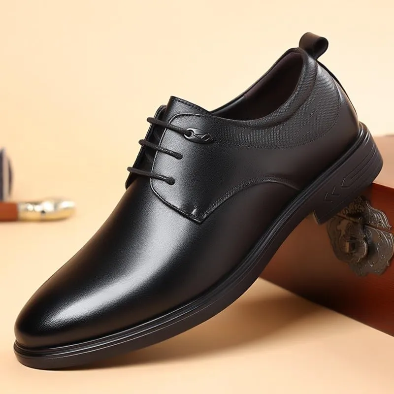 Classic Men's Leather Dress Shoes Mens Lace-Up Lightweight Casual Walking Oxfords Shoes