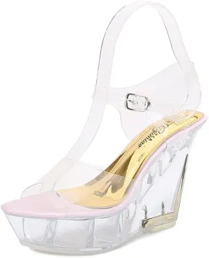 Clear Wedges Sexy Ankle Strap High Heels