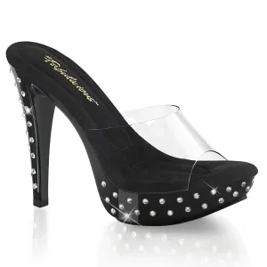 COCKTAIL-501SDT Fabulicious 5" Cocktail Clear/Black Sexy Shoes (High Heels)