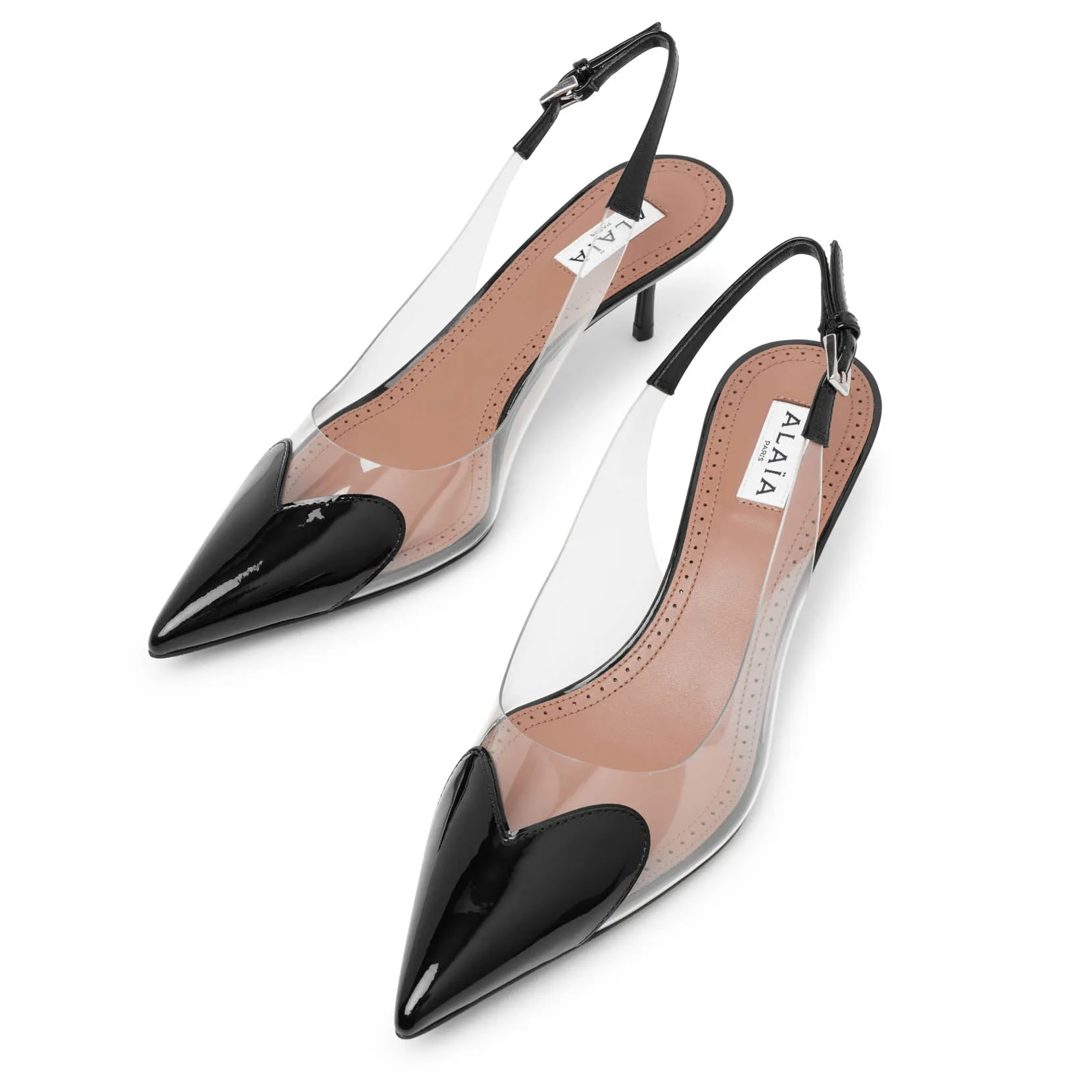 Coeur 55 black patent slingbacks