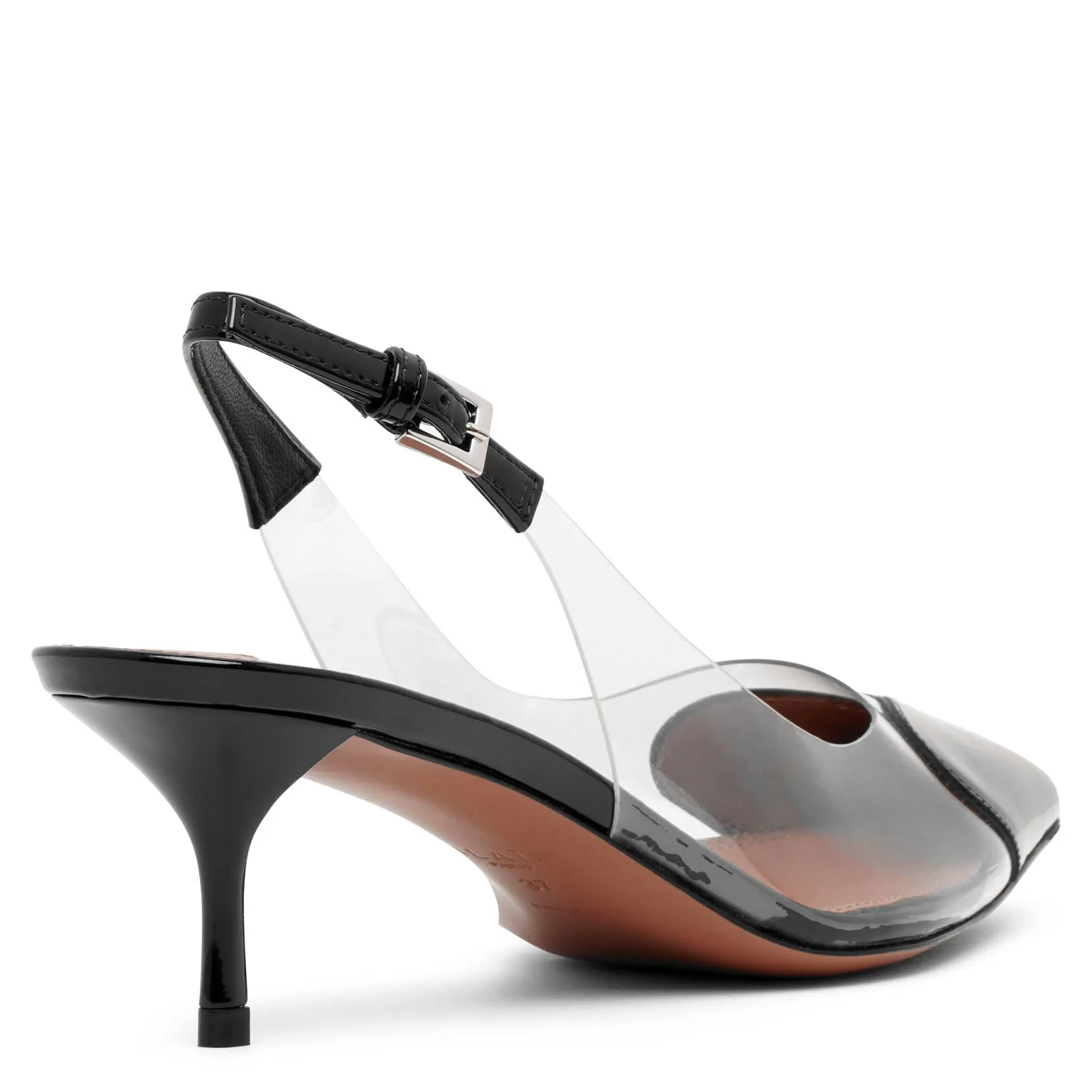 Coeur 55 black patent slingbacks