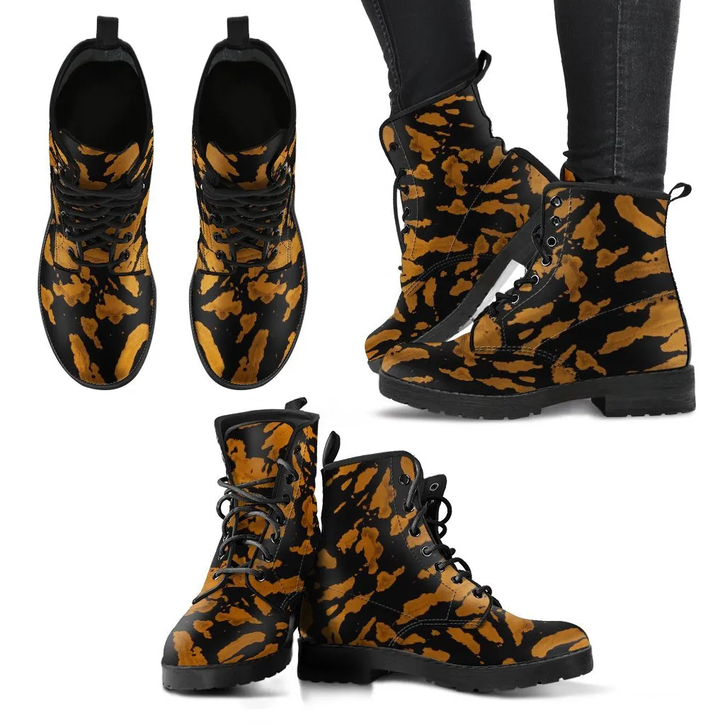 Combat Boots - Tie Dye Design #115 | Custom Shoes, Vegan Leather Lace Up Shoes, Tie Dye Outfit, 90s Boots, Summer Leather Boots, 2000s Boots