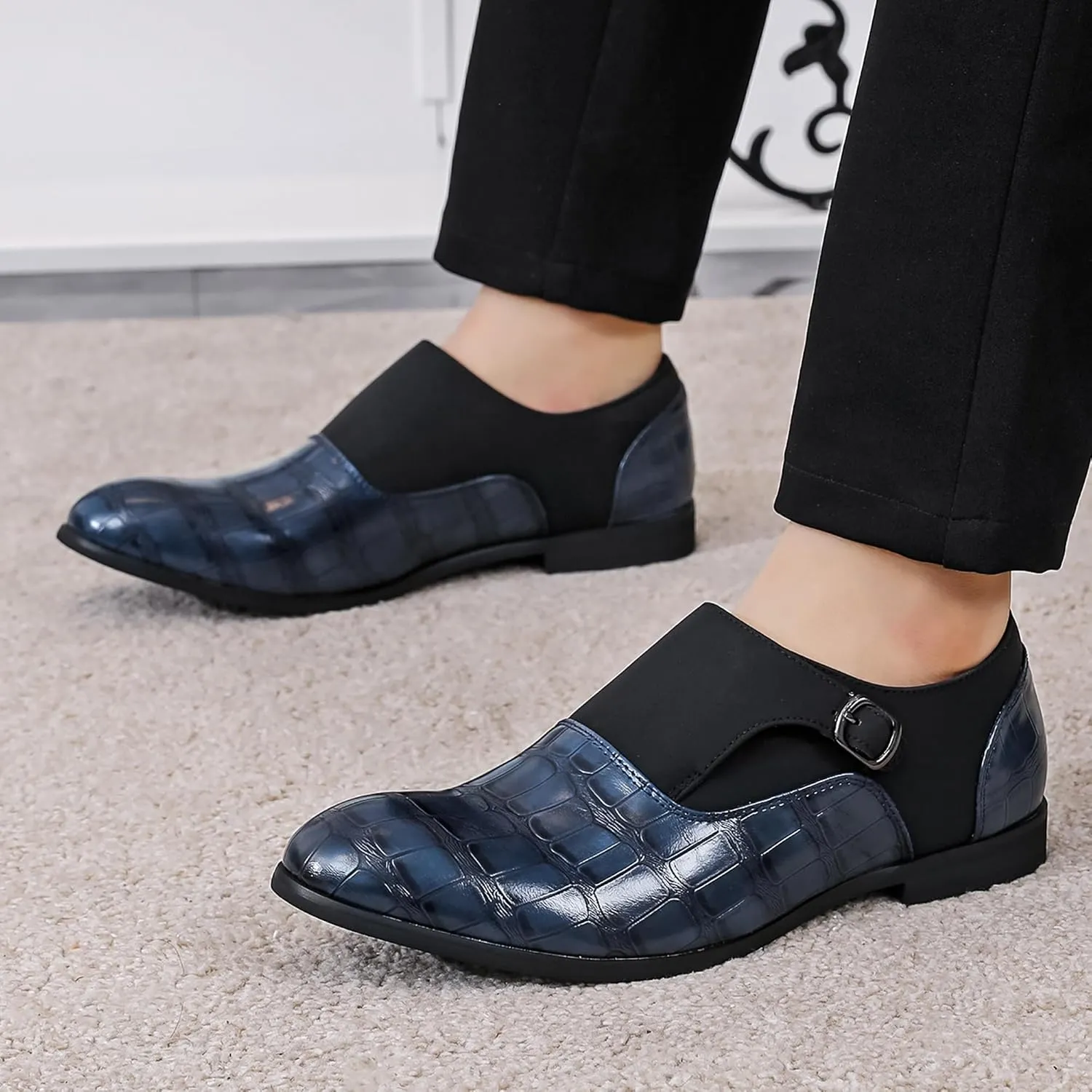 COSIDRAM Men's Dress Shoes Oxfords Slip on Classic Modern Formal Leather Shoes Casual Loafers