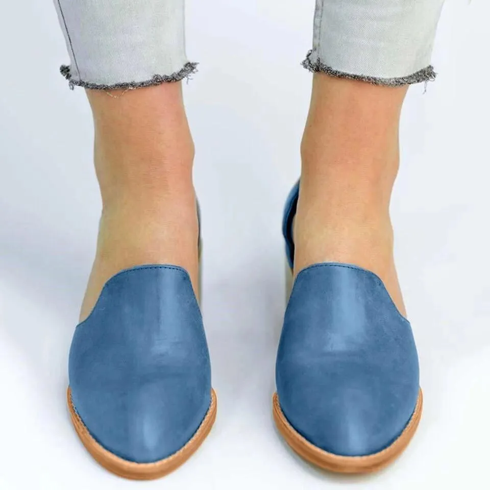 Cutout block heel summer booties pointed toe Oxfords shoes for women