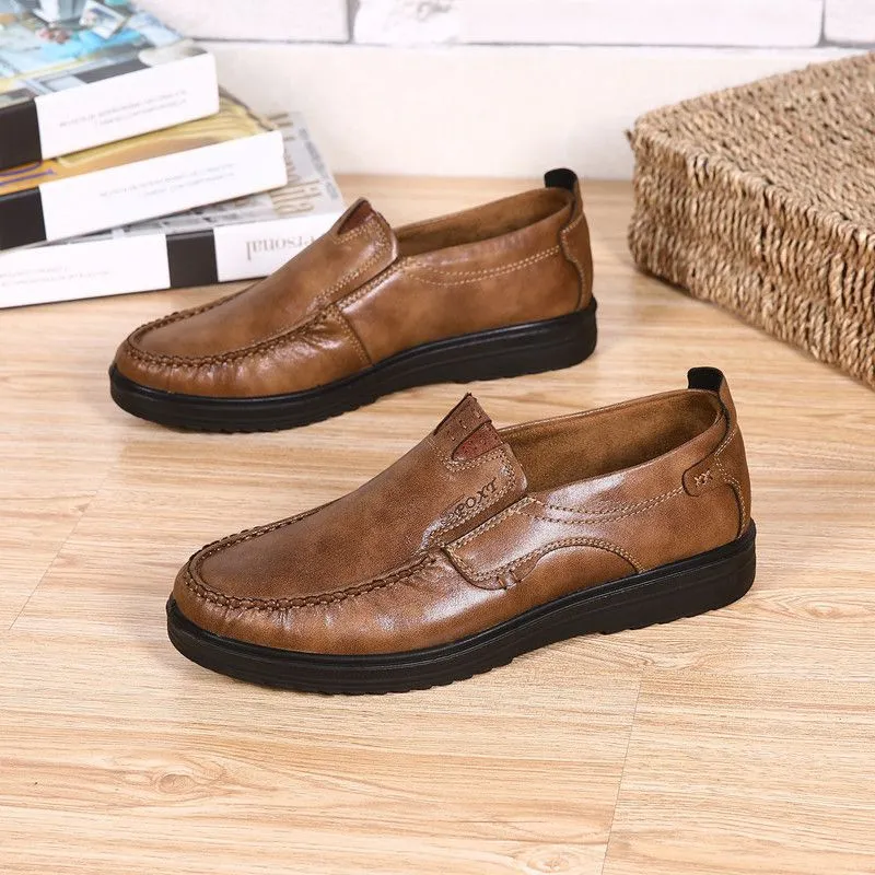 Cuzcare Orthopedic Men Shoes Leather Moccasins Soft-soled Comfortable Flats Loafers