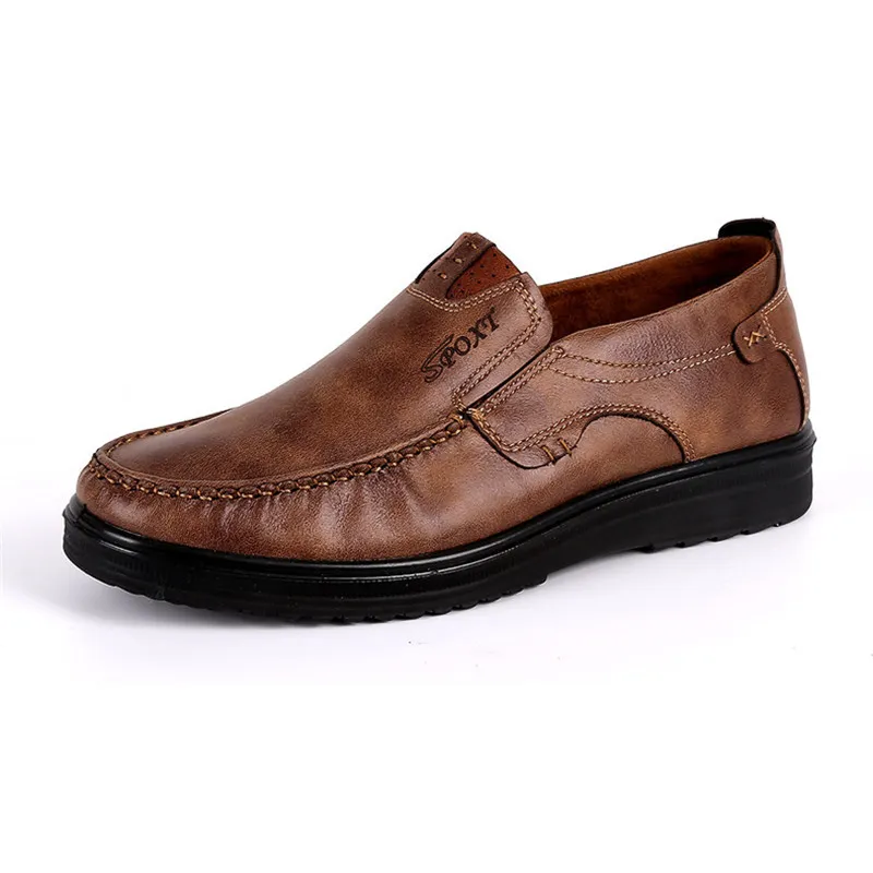Cuzcare Orthopedic Men Shoes Leather Moccasins Soft-soled Comfortable Flats Loafers