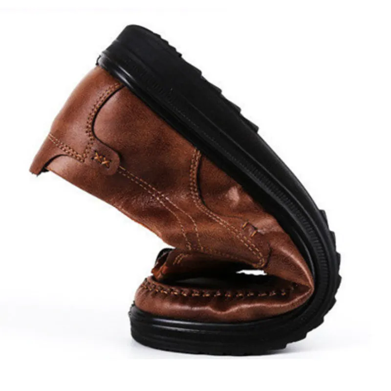 Cuzcare Orthopedic Men Shoes Leather Moccasins Soft-soled Comfortable Flats Loafers