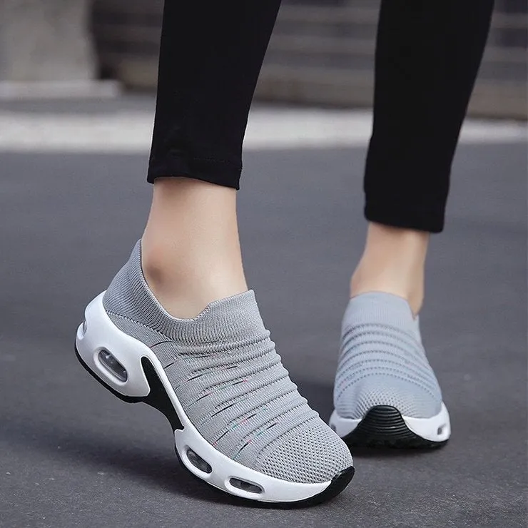 Cuzcare Orthopedic Shoes Women Breathable Slip-on Sneakers Air Cushion Mesh Leisure