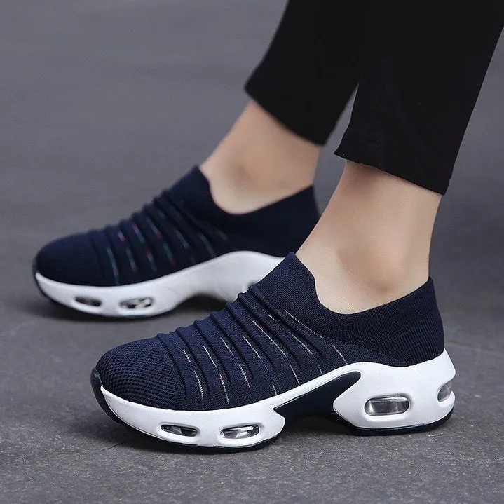 Cuzcare Orthopedic Shoes Women Breathable Slip-on Sneakers Air Cushion Mesh Leisure