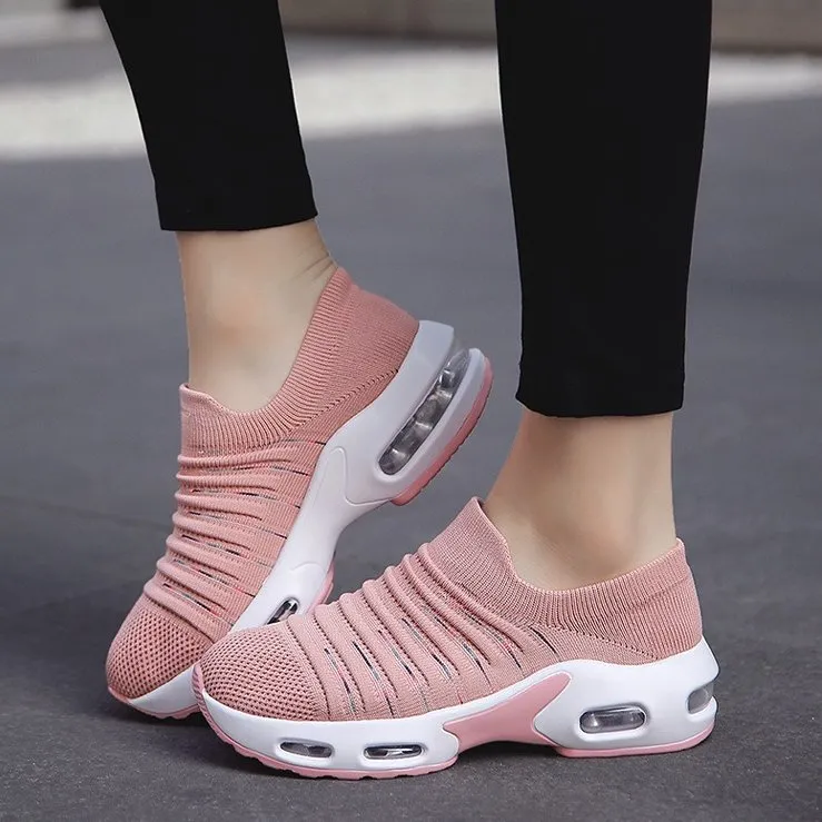 Cuzcare Orthopedic Shoes Women Breathable Slip-on Sneakers Air Cushion Mesh Leisure