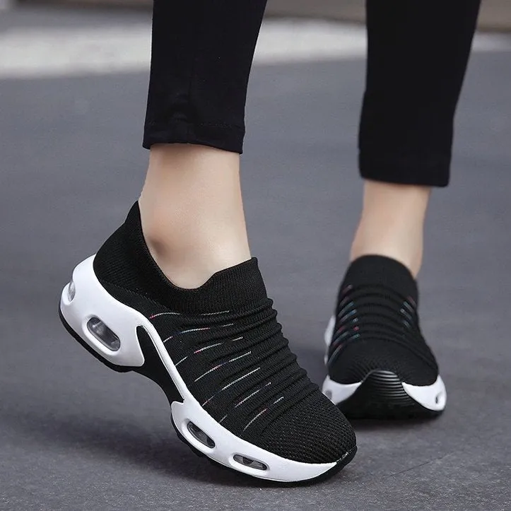 Cuzcare Orthopedic Shoes Women Breathable Slip-on Sneakers Air Cushion Mesh Leisure