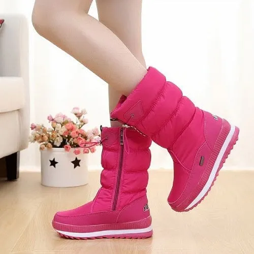 Cuzcare Orthopedic Women Boot Fur Lined Warm Waterproof NonSlip Fashion Snow Boots