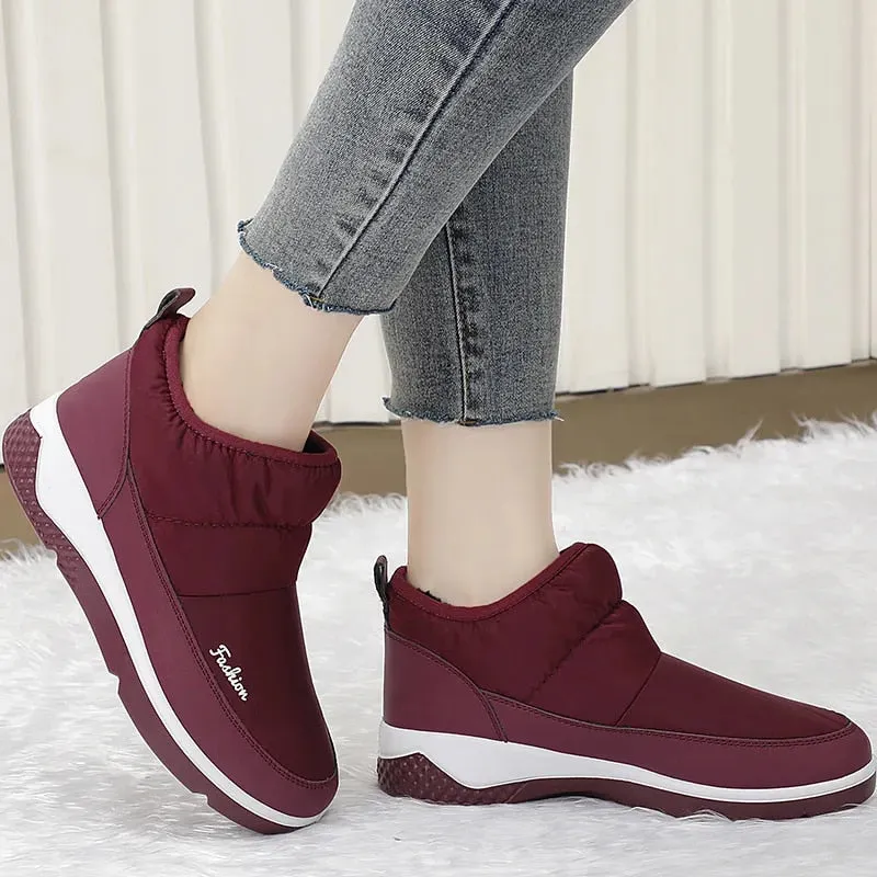 Cuzcare Orthopedic Women Winter Boots Waterproof Warm Soft AntiSlip Casual Ankle Boots