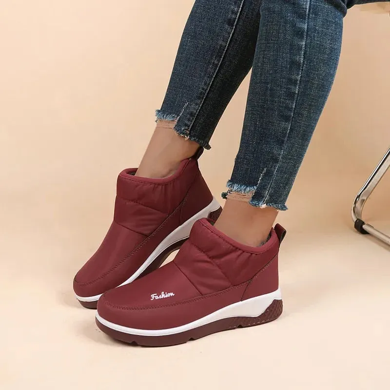Cuzcare Orthopedic Women Winter Boots Waterproof Warm Soft AntiSlip Casual Ankle Boots