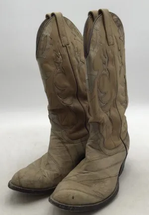 Dan Post Women's Beige Mid-Calf Cowgirl Western Boots - Size 8.5D
