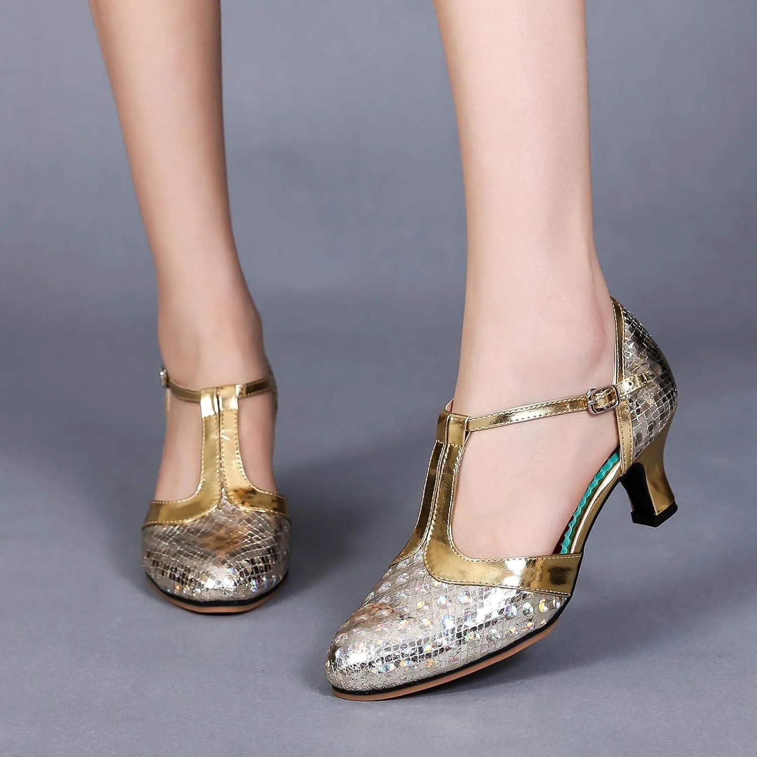Dance Shoes For Womens Latin Dance Heeled Ballroom Tango Party Sequin Dance Shoes Sandals Sandal Women