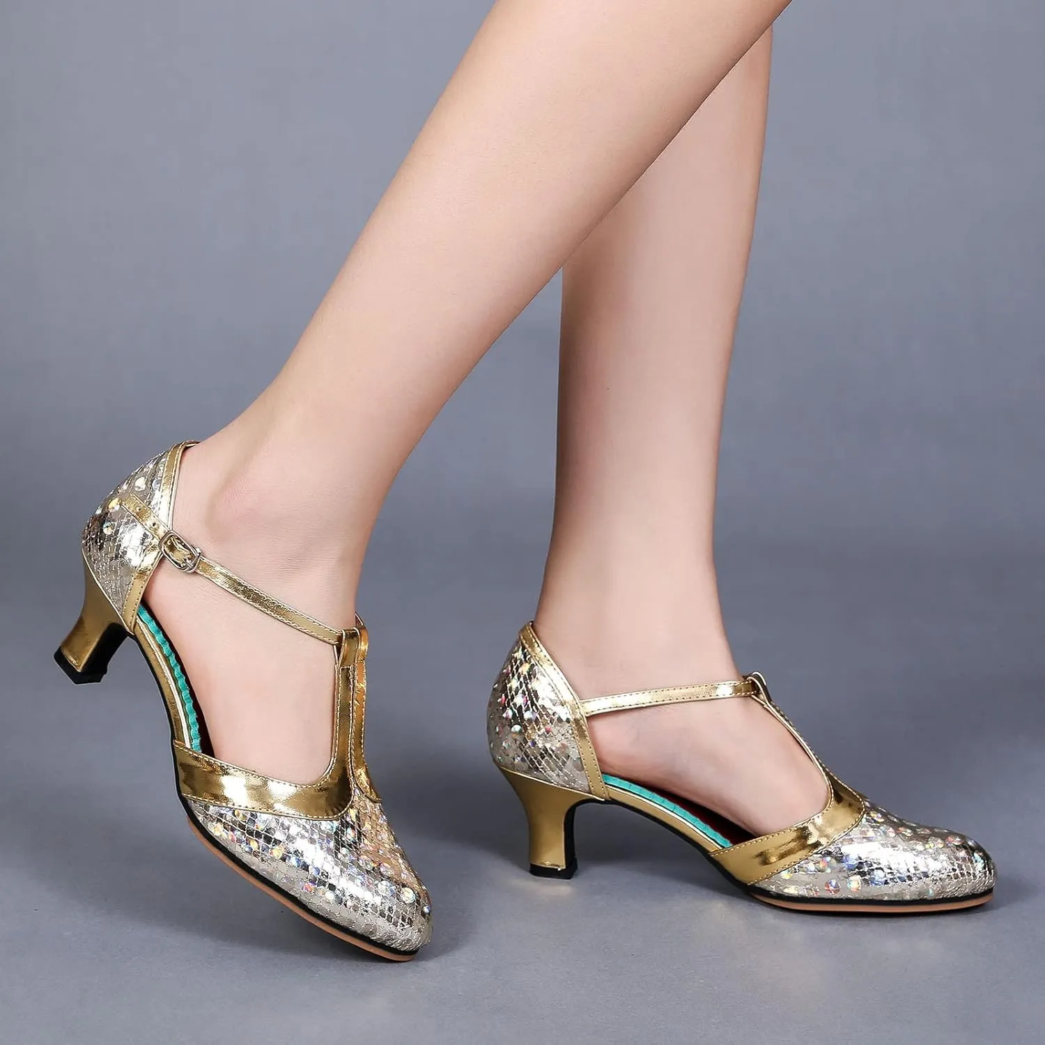 Dance Shoes For Womens Latin Dance Heeled Ballroom Tango Party Sequin Dance Shoes Sandals Sandal Women