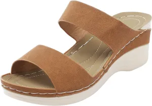 Dark Orthopedic Sandals for Women Orthotic Rubber Sandals for Women Orthopedic Strappy Sandals with Arch Support Orthotic Womens Comfy Supportive Dressy Black Flat Sandals Orthopedic Shoes for Bunion