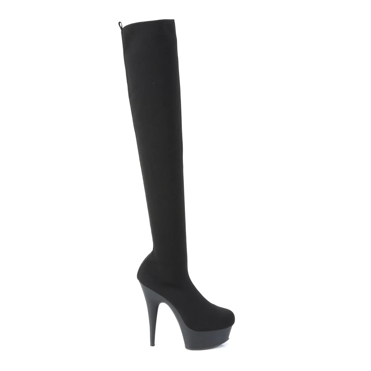 DELIGHT-3002-1 Pleasers 6" Heel Black Stretch Exotic Dancing Shoes