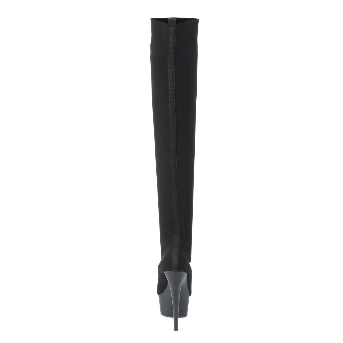 DELIGHT-3002-1 Pleasers 6" Heel Black Stretch Exotic Dancing Shoes