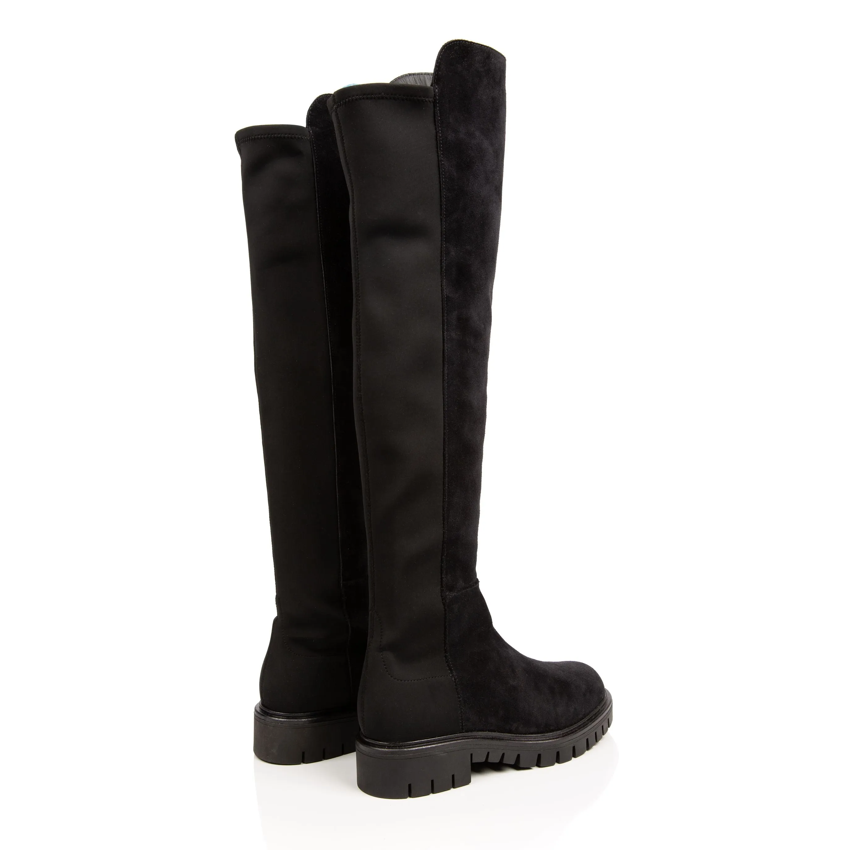 Demi: Black Suede Over The Knee Boots