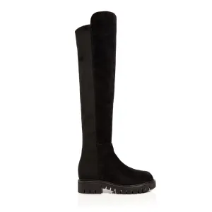 Demi: Black Suede Over The Knee Boots