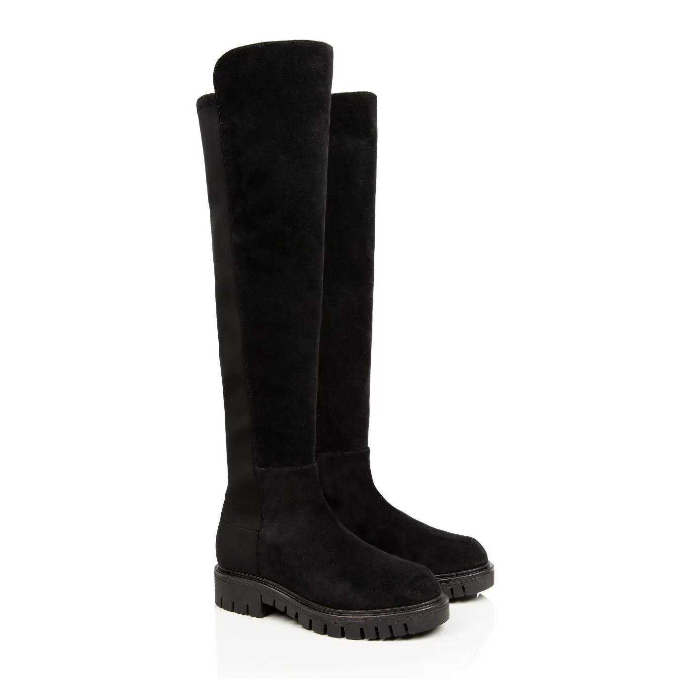 Demi: Black Suede Over The Knee Boots