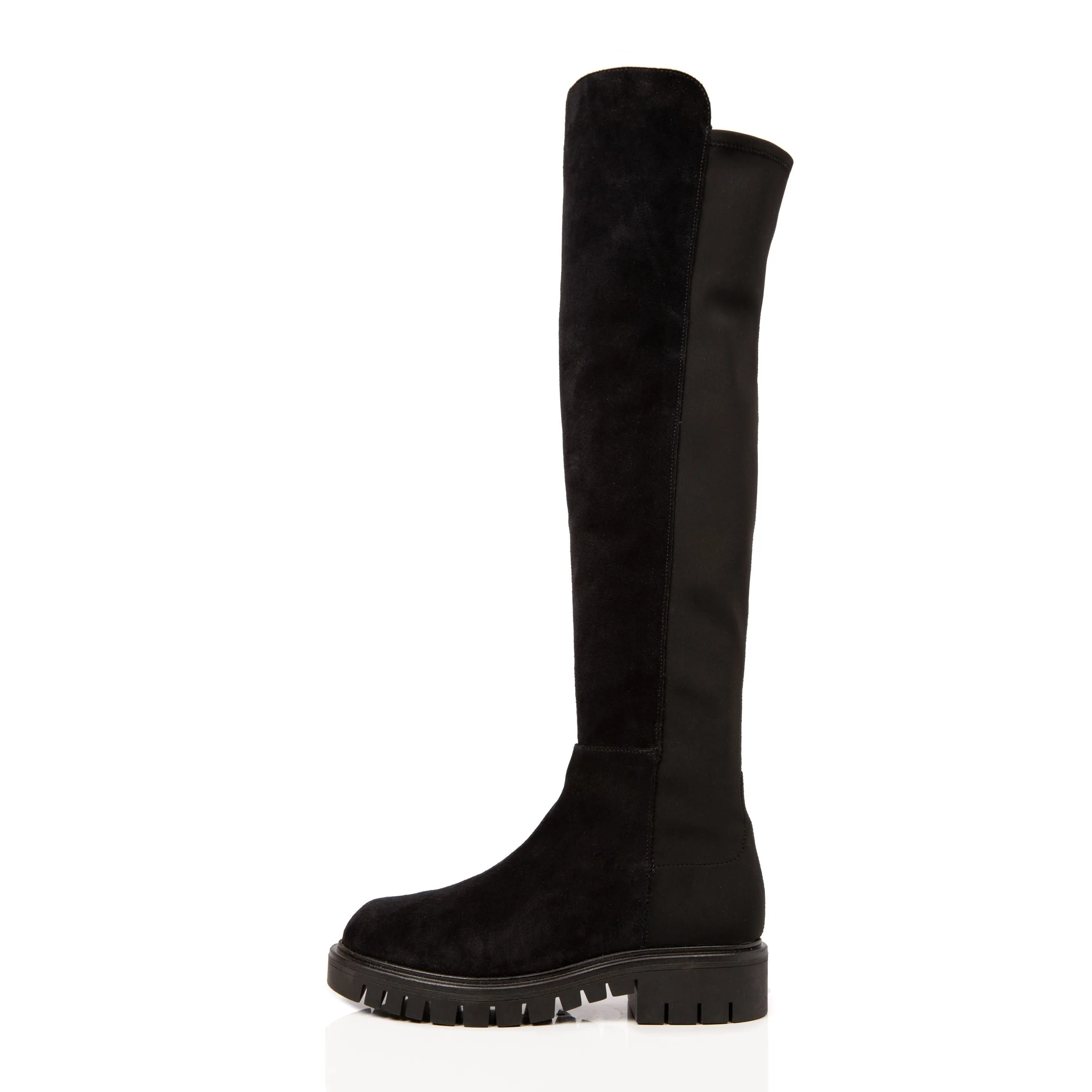 Demi: Black Suede Over The Knee Boots