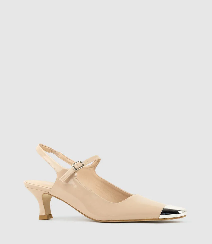 DEVINA60 Mary Jane Slingback Pump in Nude Patent