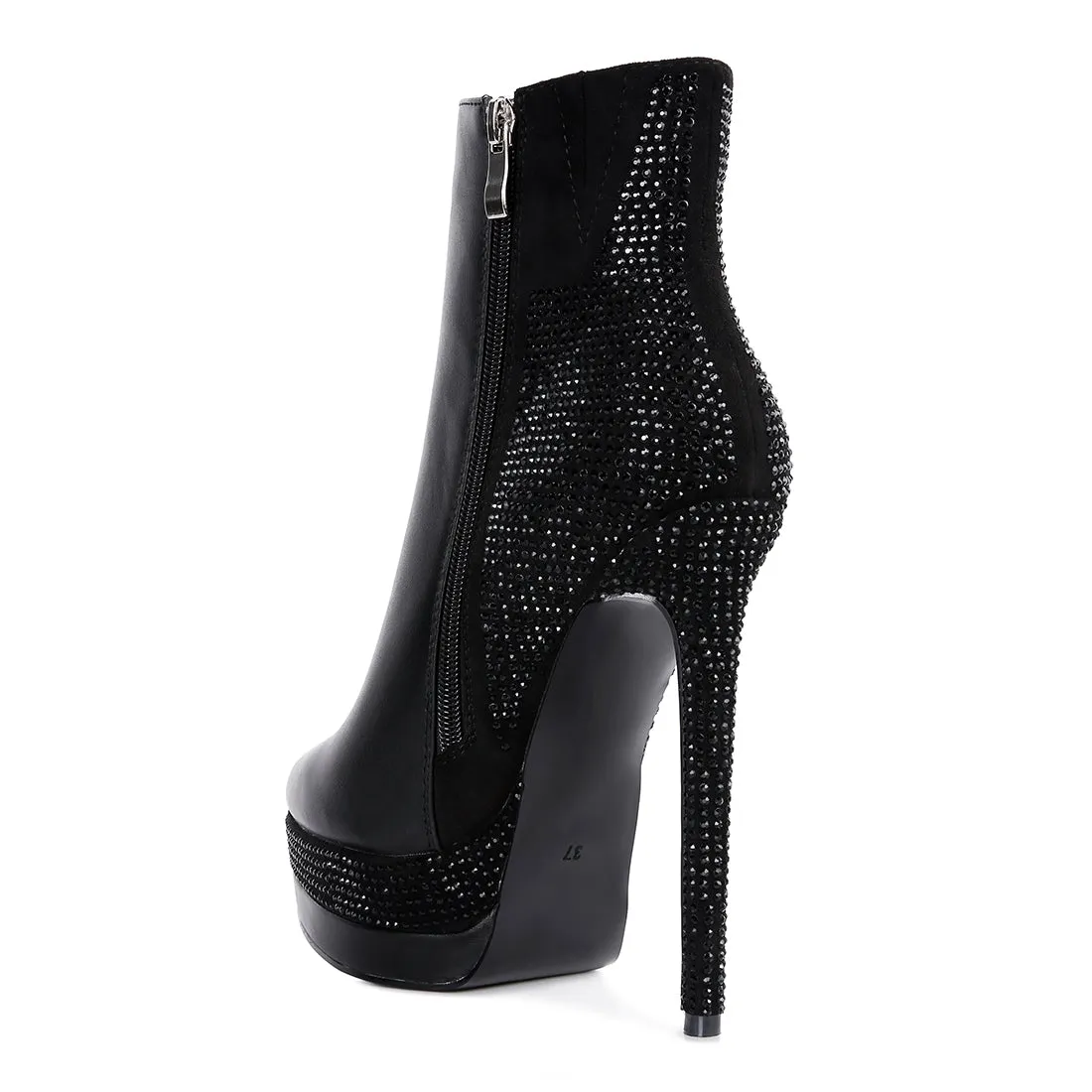 Diamante Set High Heeled Ankle Boot
