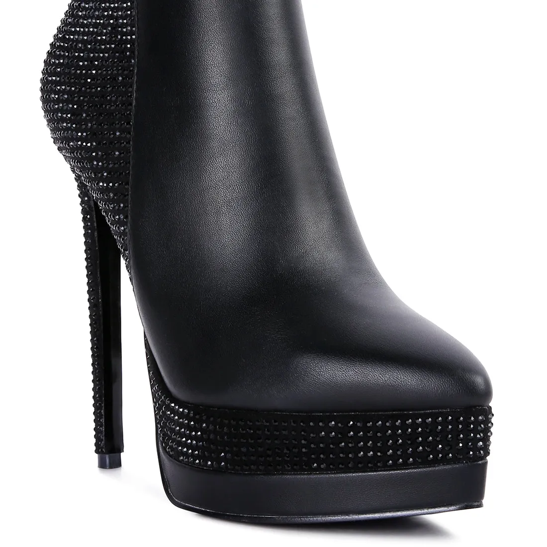 Diamante Set High Heeled Ankle Boot