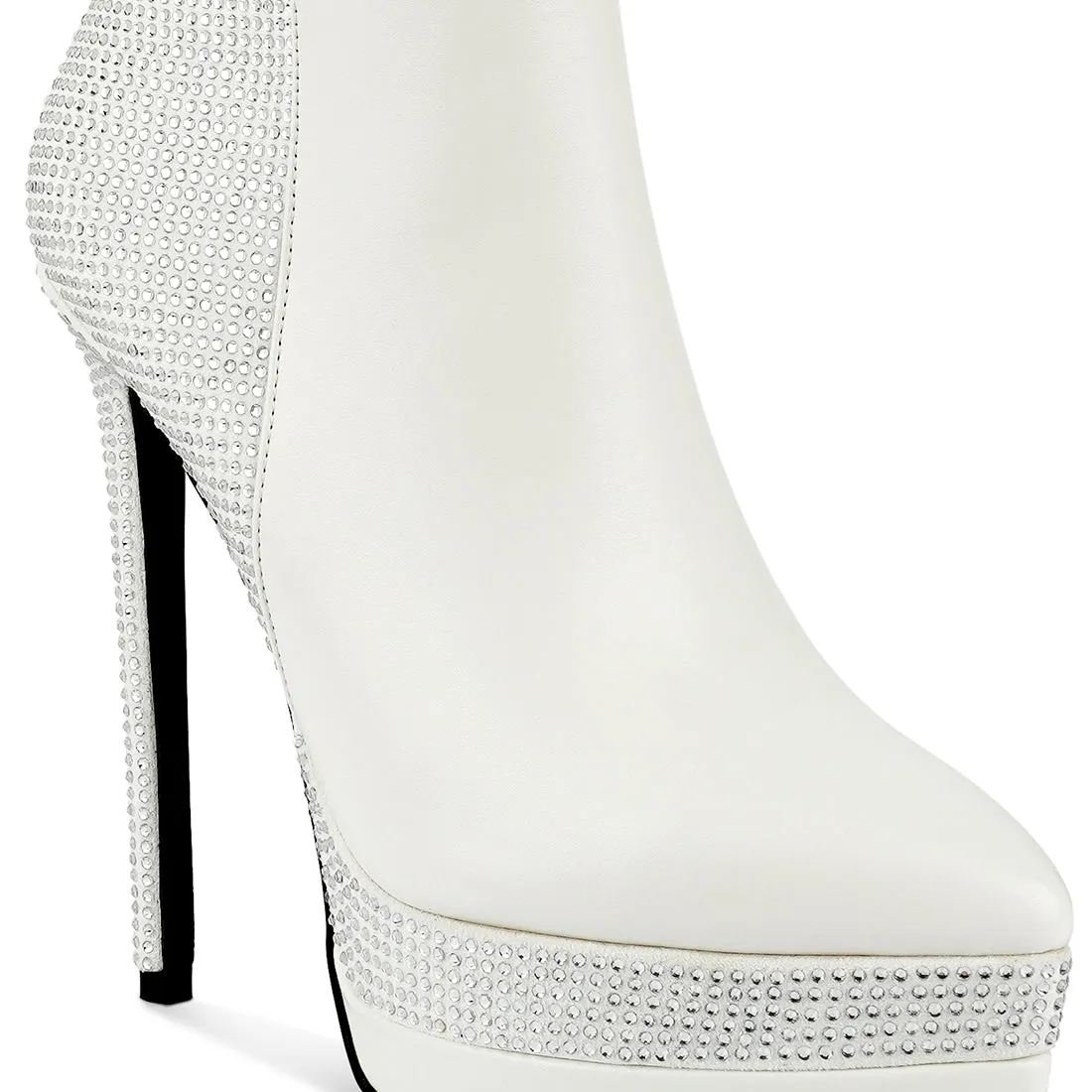 Diamante Set High Heeled Ankle Boot