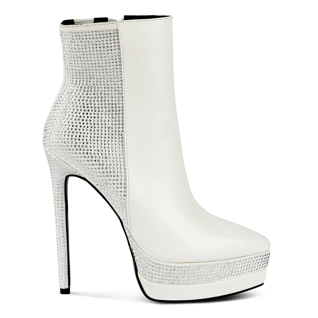 Diamante Set High Heeled Ankle Boot