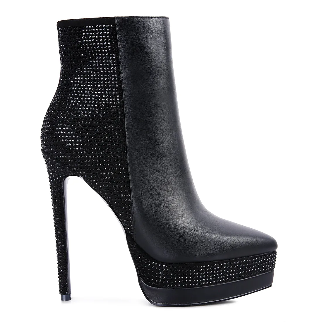 Diamante Set High Heeled Ankle Boot