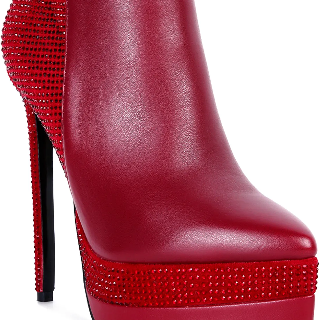 Diamante Set High Heeled Ankle Boot