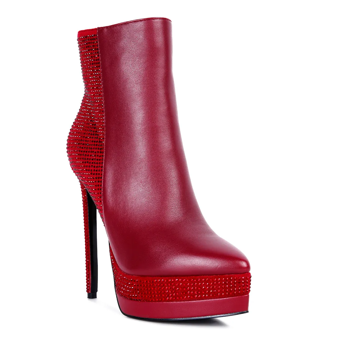 Diamante Set High Heeled Ankle Boot