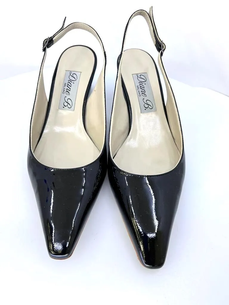 DIANE B. MILANO POINTED TOE SLINGBACK PUMPS