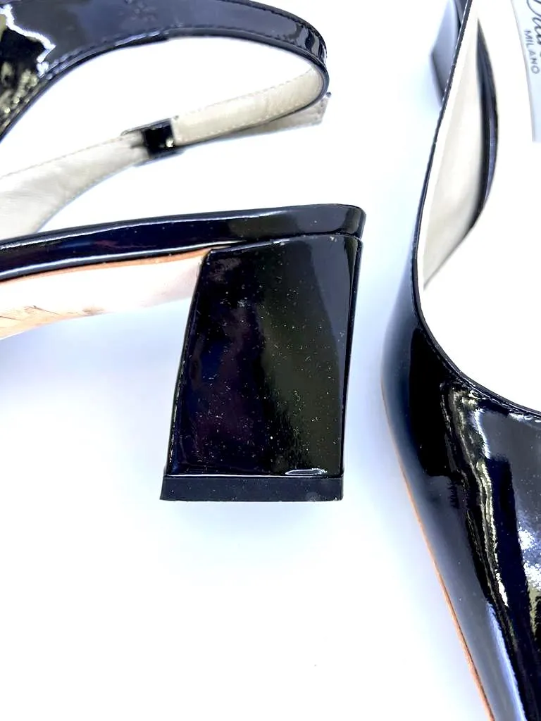 DIANE B. MILANO POINTED TOE SLINGBACK PUMPS