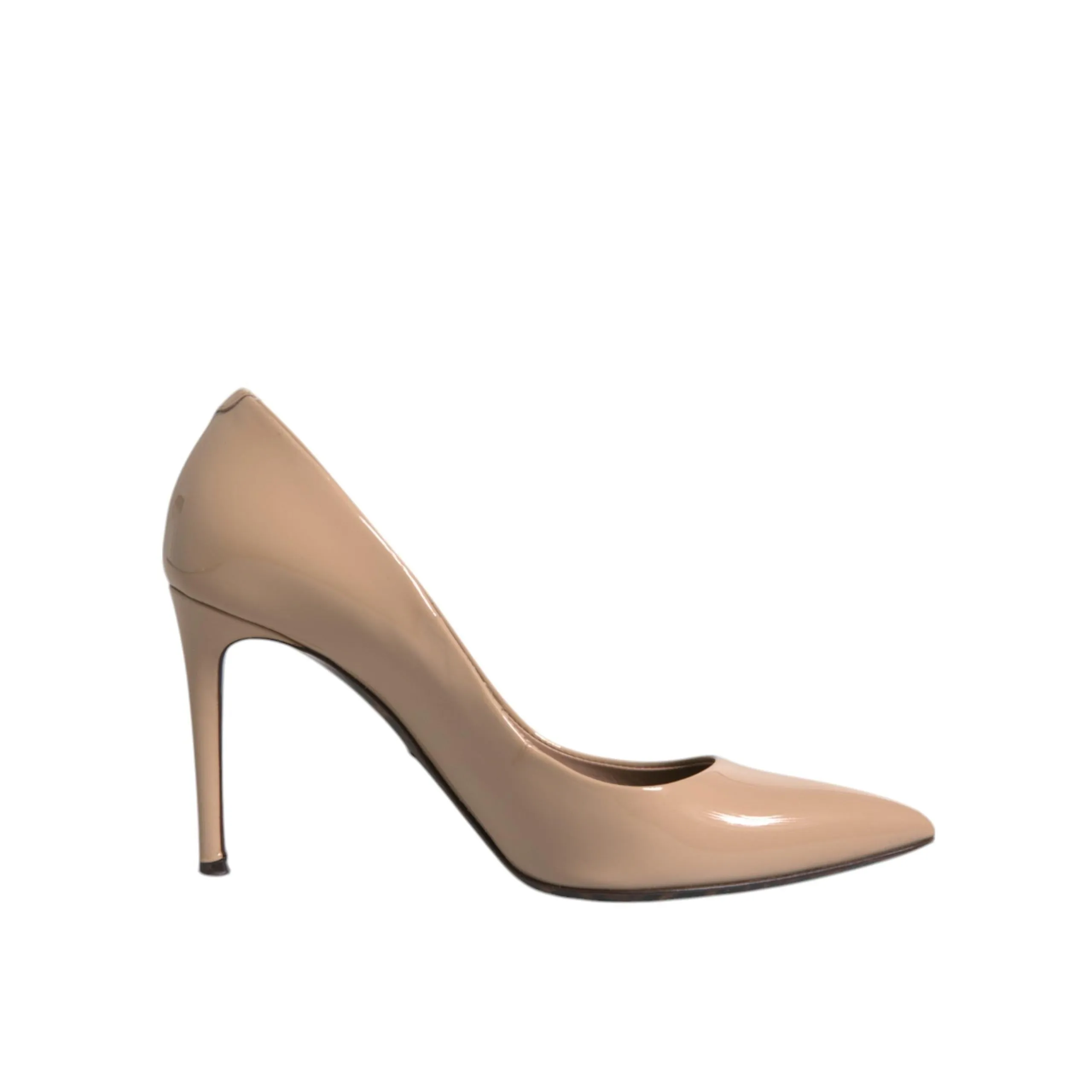 Dolce & Gabbana Beige Patent Leather Stiletto Heel Pumps Shoes