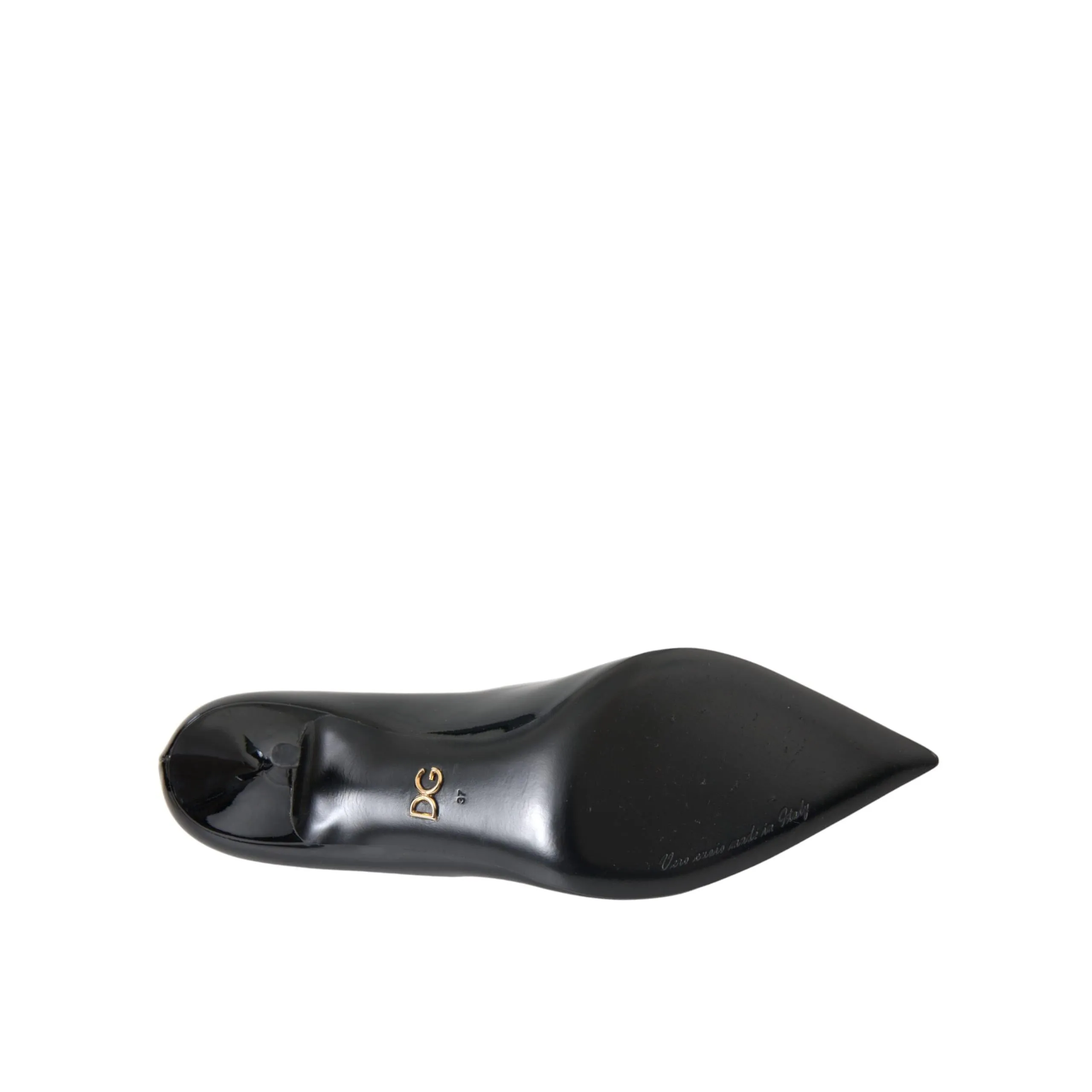 Dolce & Gabbana Black Patent Leather Heels Pumps Shoes