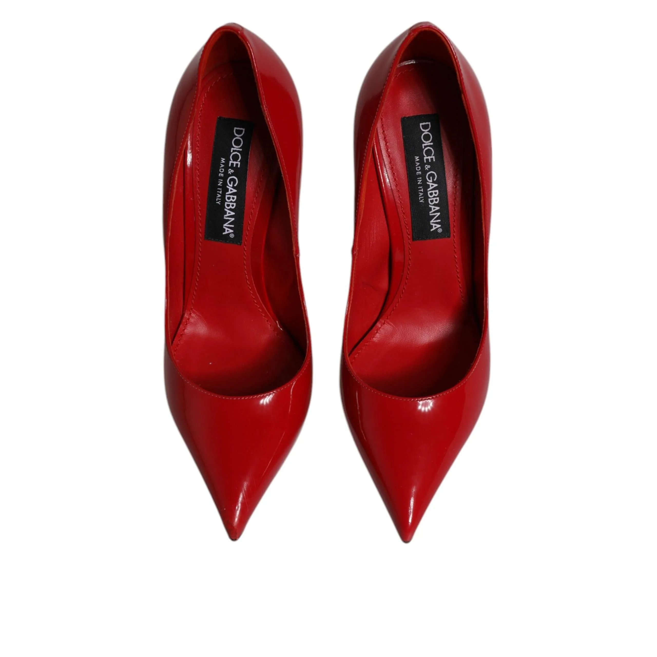 Dolce & Gabbana Red Patent Leather Stiletto Heels Pumps Shoes