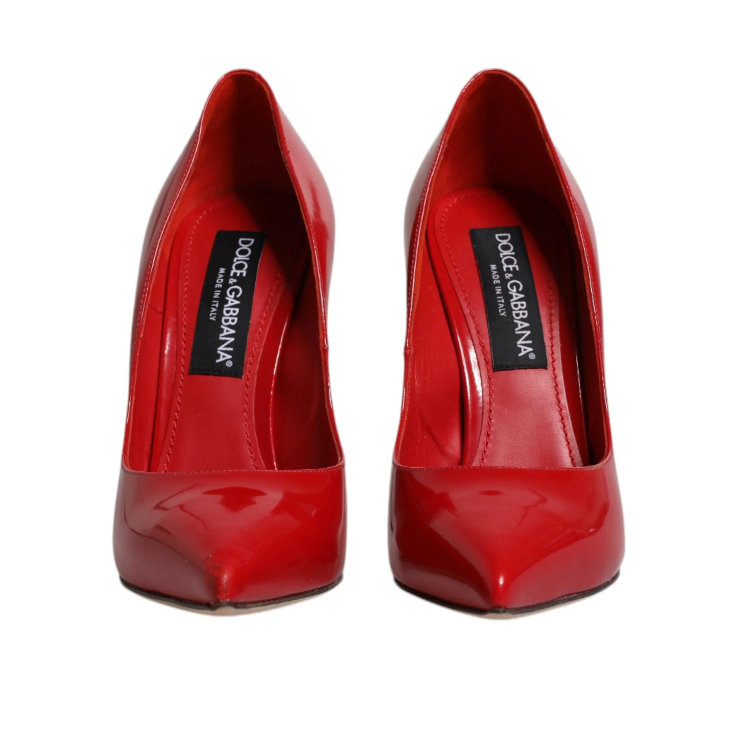 Dolce & Gabbana Red Patent Leather Stiletto Heels Pumps Shoes