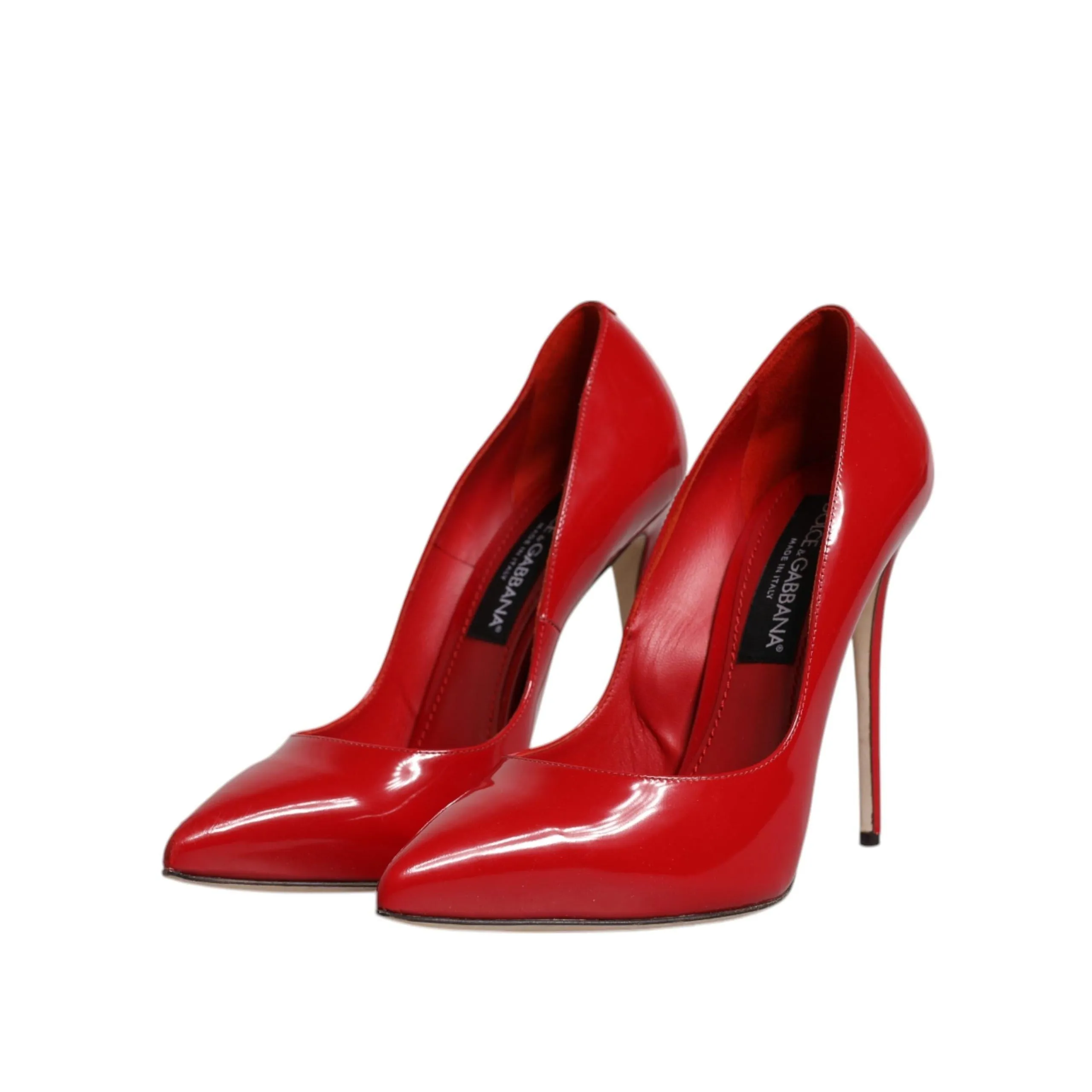Dolce & Gabbana Red Patent Leather Stiletto Heels Pumps Shoes